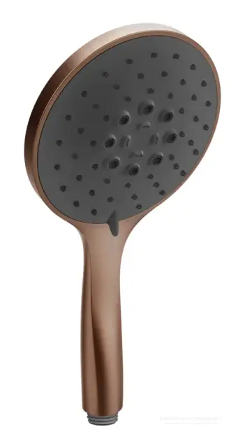 Ручная лейка Gessi Тechnical Accessories, Ø130 мм, 3-позиционная, с чёрной вставкой, цвет Copper Brushed PVD