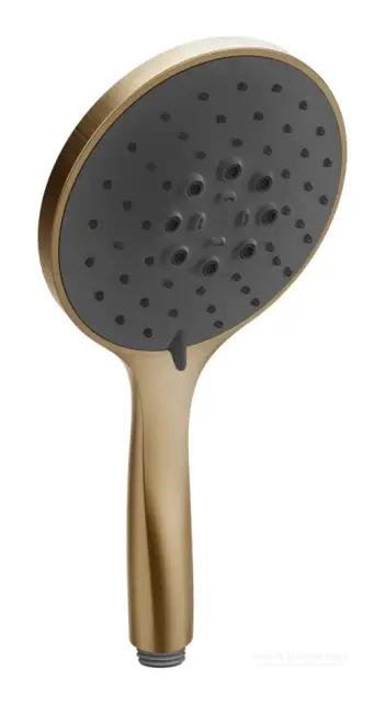 Ручная лейка Gessi Тechnical Accessories, Ø130 мм, 3-режимная, с чёрной вставкой, цвет Warm Bronze Br. PVD