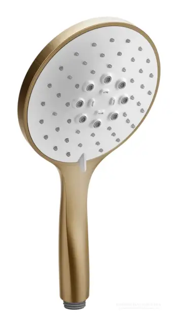 Ручная лейка Gessi Тechnical Accessories, Ø130 мм, 3-режимная, с белой вставкой, цвет Warm Bronze Br. PVD