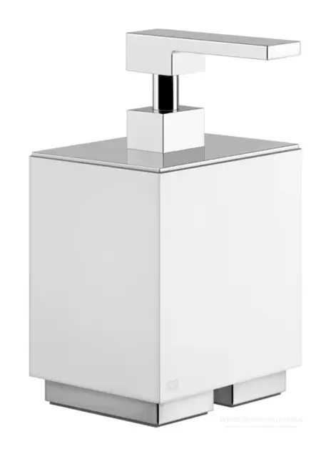 Дозатор для жидкого мыла Gessi Rettangolo, настольный, белый композитный материал, цвет хром