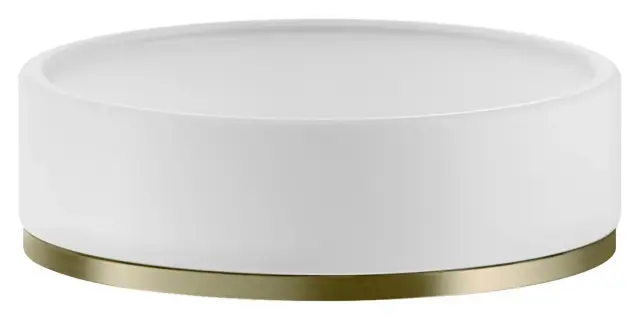 Мыльница Gessi Inciso ⌀115 мм, настольная, цвет White/Brushed Brass PVD