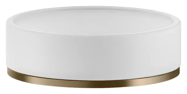 Мыльница Gessi Inciso ⌀115 мм, настольная, цвет White/Warm Bronze Brushed PVD