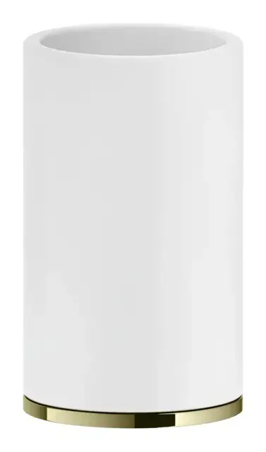 Стакан Gessi Inciso, настольный, ⌀75х127 мм, цвет White/Brass PVD