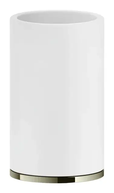 Стакан Gessi Inciso, настольный, ⌀75х127 мм, цвет White/Nickel PVD
