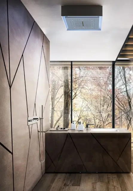 Шланговое подсоединение Gessi Rettangolo, с держателем душевой лейки, цвет Copper PVD