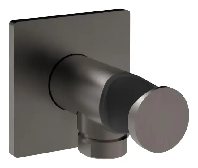 Шланговое подсоединение Gessi Inverso Bath&Shower, со встроенным держателем лейки, Н-60 мм, цвет чёрный металл шлифованный PVD