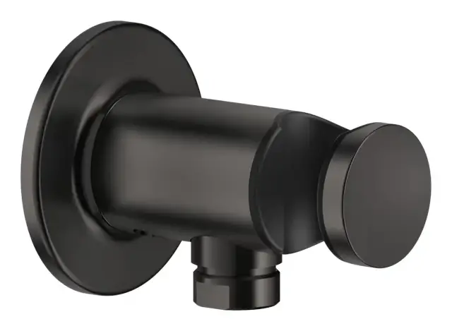 Шланговое подсоединение Gessi Inciso ⌀65 мм, с держателем для душевой лейки, цвет Black Metal Brushed PVD