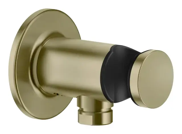 Шланговое подсоединение Gessi Inciso ⌀65 мм, с держателем для душевой лейки, цвет Brushed Brass PVD