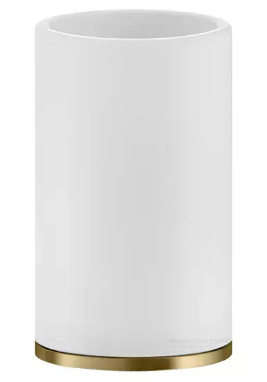 Cтакан Gessi Inciso,⌀75х127 мм, настольный, цвет White/Brushed Brass PVD