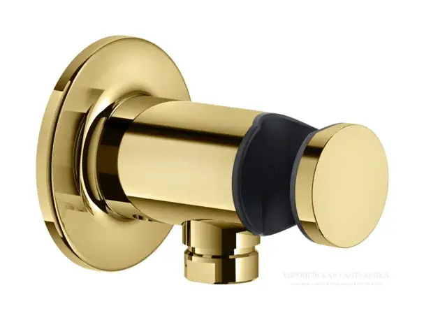 Шланговое подсоединение Gessi Inciso ⌀65 мм, с держателем для душевой лейки, цвет Gold PVD