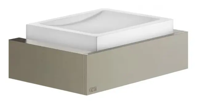 Мыльница Gessi Rettangolo, настенная, цвет White/Finox Brushed Nickel