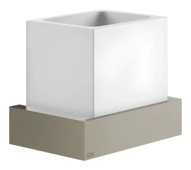 Cтакан Gessi Rettangolo, настенный, цвет White/Finox Brushed Nickel