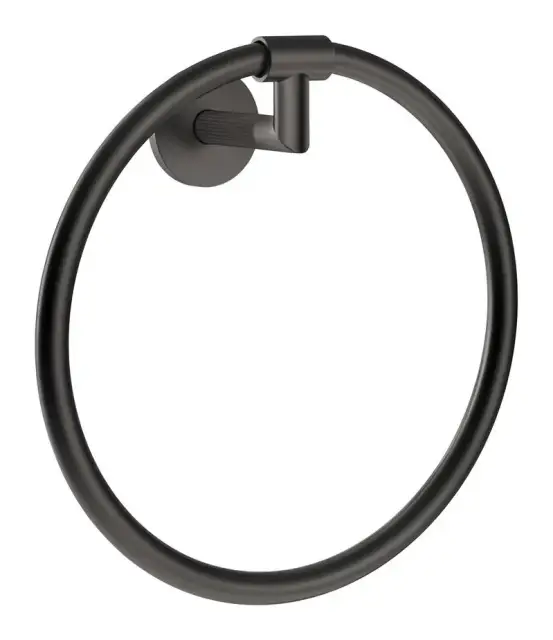 Полотенцедержатель Gessi Ingranaggio, настенный, кольцевой ⌀222 мм, цвет Black Metal Brushed PVD