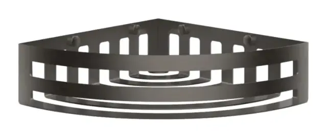Полка Gessi Rilievo, настенная, угловая, ширина 198 мм, цвет Black Metal Brushed PVD