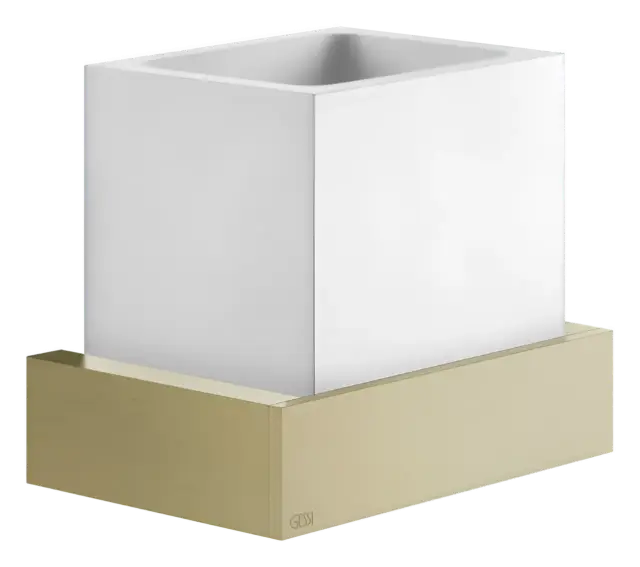 Cтакан Gessi Rettangolo, настенный, цвет White/Brushed Brass PVD