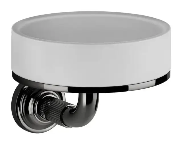 Мыльница Gessi Venti20, настенная, ø115 мм, цвет White/Black Metal PVD