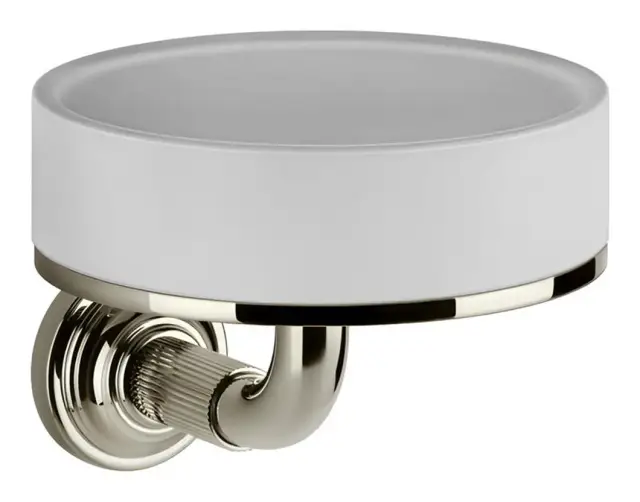 Мыльница Gessi Venti20, настенная, ø115 мм, цвет White/Nickel PVD