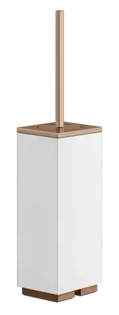 Ёршик напольный Gessi Rettangolo, белый композитный материал, цвет Copper PVD