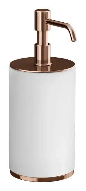 Дозатор Gessi Origini, настольный, Ø75хh199 мм, цвет White/Copper PVD