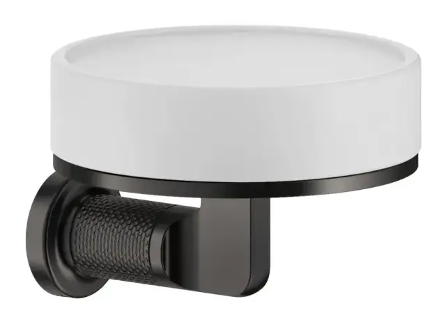 Мыльница Gessi Inciso ø115хh84 мм, настенная, цвет Black Metal Brushed PVD