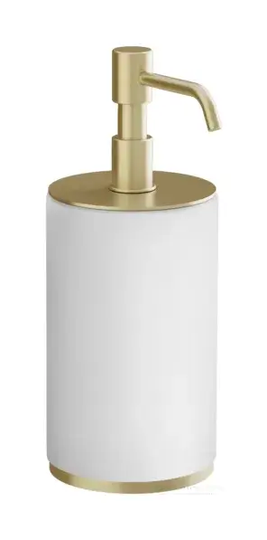 Дозатор Gessi Origini ⌀75хh199 мм, цвет White/Brass Brushed PVD