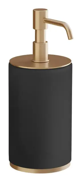 Дозатор для жидкого мыла Gessi Origini настольный, колба из чёрного композитного материала, цвет Warm Bronze