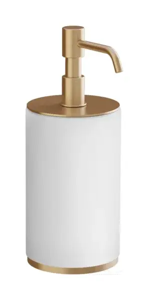 Дозатор Gessi Origini ⌀75хh199 мм, цвет White/Warm Bronze Brushed PVD