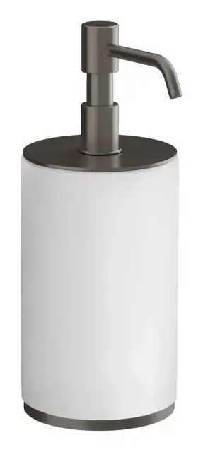 Дозатор Gessi Origini, настольный, Ø75хh199 мм, цвет White/Black Metal Brushed PVD