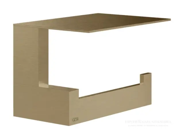 Бумагодержатель Gessi Rettangolo, настенный, с крышкой, цвет Warm Bronze Brushed PVD