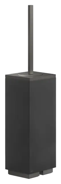 Ёршик напольный Gessi Rettangolo, чёрный композитный материал, цвет Black Metal Brushed PVD