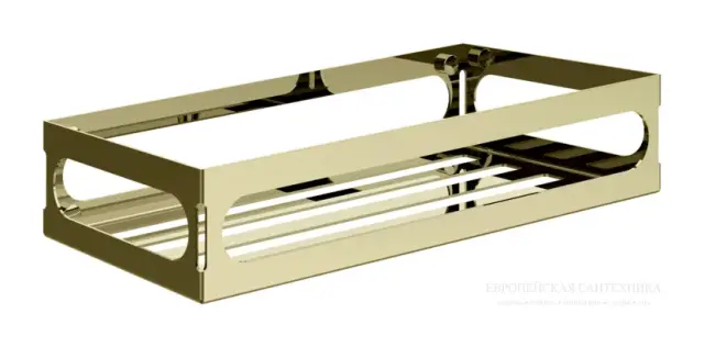 Полка Gessi Rilievo, настенная, металл, 300 мм, цвет Brass PVD