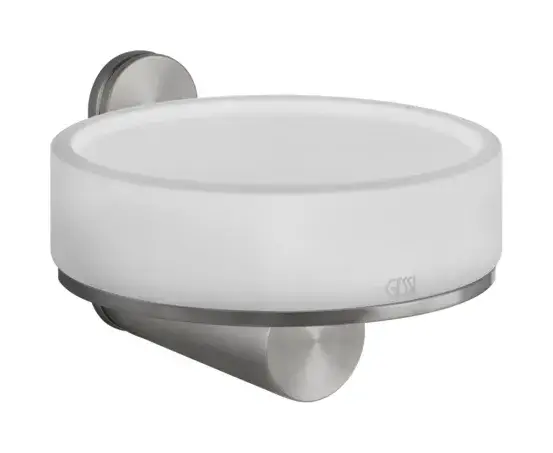 Мыльница Gessi316, настенная, Ø115хh75 мм, цвет White/Steel Brushed