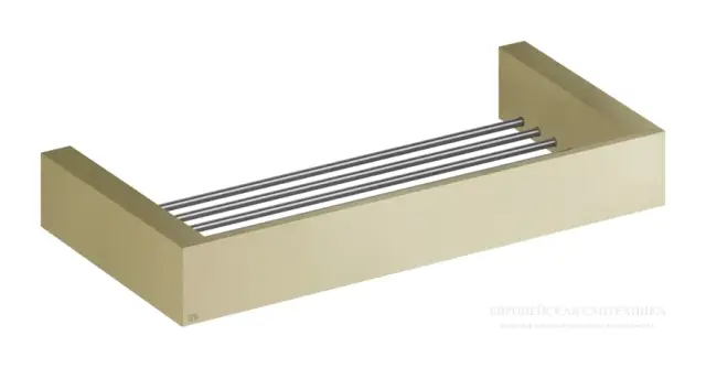 Полка Gessi Rettangolo, настенная, 300хh35 мм, цвет Brushed Brass PVD