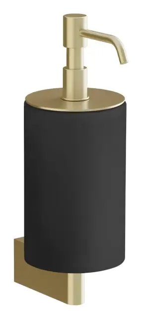 Дозатор для жидкого мыла Gessi Origini, настенный, ⌀75хh231 мм, цвет Black/Brushed Brass PVD