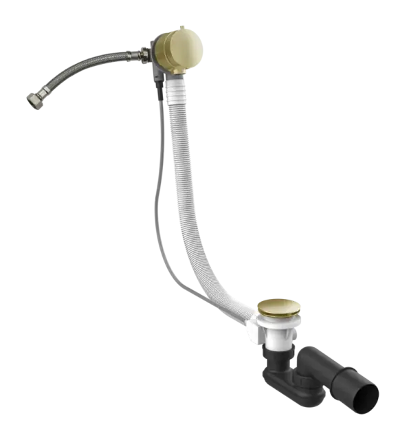 Слив-перелив для ванны Gessi Technical Accessories, L800 мм, с системой наполнения ванны через перелив, цвет Brushed Brass PVD