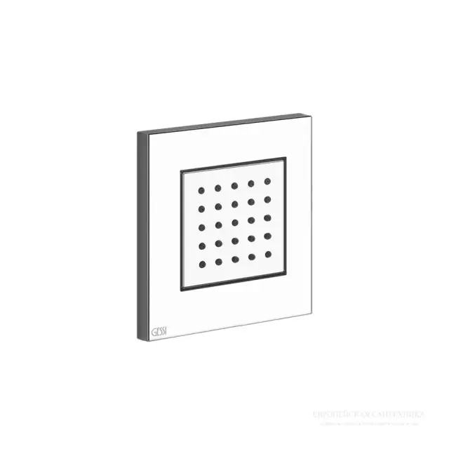 Боковая форсунка Gessi Quadro, встраиваемая, 98х98 мм, цвет Brushed Brass PVD