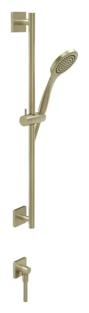 Штанга Gessi Rilievo, с душевой лейкой, шлангом и выводом воды, цвет Brass Brushed PVD