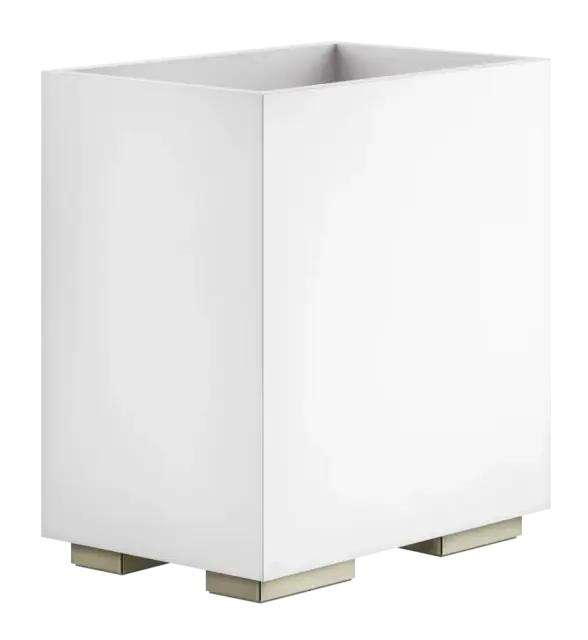 Корзина для мусора Gessi Rettangolo, h257 мм, цвет White/Nickel PVD