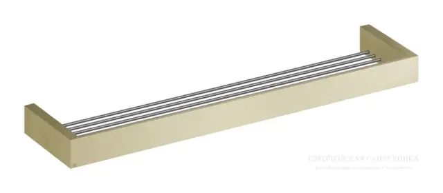 Полка Gessi Rettangolo, L600 мм, цвет Brass Brushed PVD
