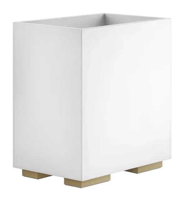 Корзина для мусора Gessi Rettangolo, h257 мм, цвет White/Warm Bronze Brushed PVD