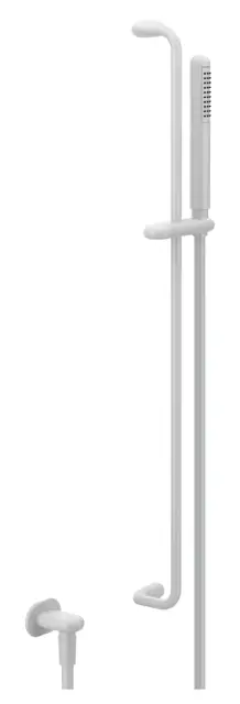 Штанга Gessi Goccia, в комплекте с ручной лейкой, шлангом и вывод воды, цвет Matte White
