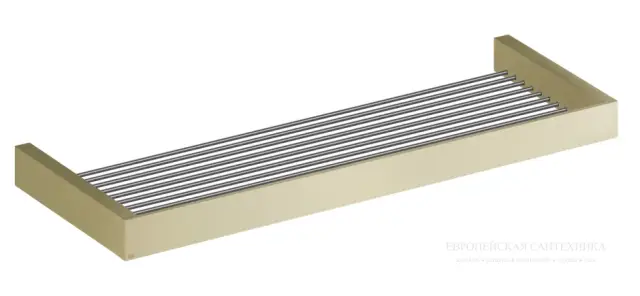 Полка Gessi Rettangolo, настенная, 600 мм, цвет Brass Brushed PVD