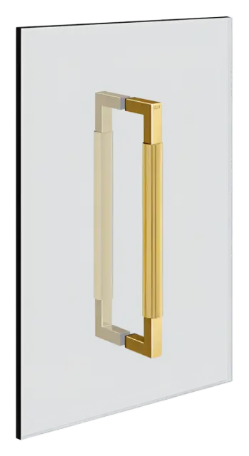 Ручка для душевой двери Gessi Rigato, двухсторонняя, вертикальная/горизонтальная установка, расстояние между монтажными отверстиями 300 мм, цвет Gold PVD
