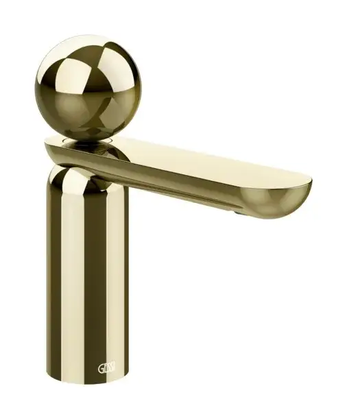 Смеситель для раковины Gessi Perle низкий, без донного клапана, с металлическим вентилем Brass PVD