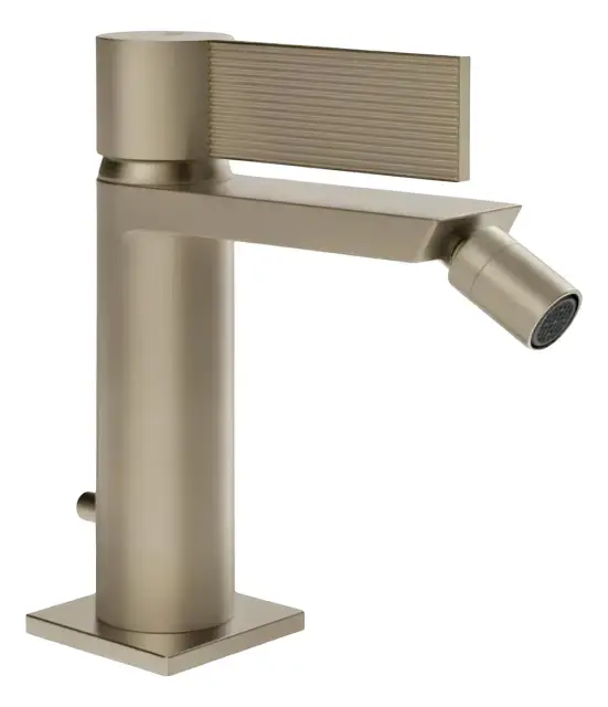 Смеситель для биде Gessi Inverso, с аэратором, донным клапаном, соединительными шлангами, Н-156 мм, цвет Finox Brushed Nickel