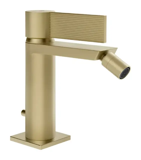 Cмеситель для биде Gessi Inverso, с донным клапаном, цвет Brushed Brass PVD