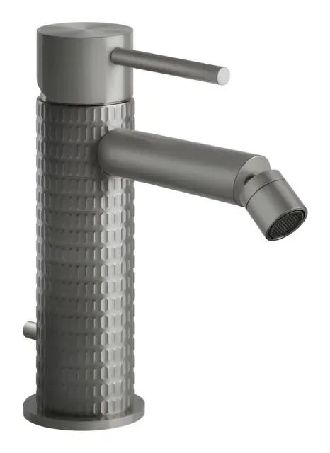 Смеситель для биде Gessi316, с донным клапаном, цвет Steel Brushed