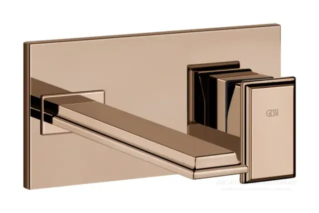 Смеситель для раковины Gessi Eleganza, встраиваемый, однорычажный, длинный излив, цвет Brushed Copper PVD