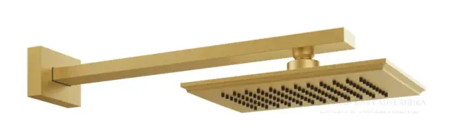 Верхний душ Gessi Eleganza, настенный, 216х140 мм, цвет Gold CCP Brushed