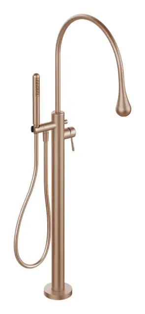 Смеситель для ванны Gessi Goccia, напольный, с душевой лейкой, внешняя часть, цвет Copper Brushed Ghrc